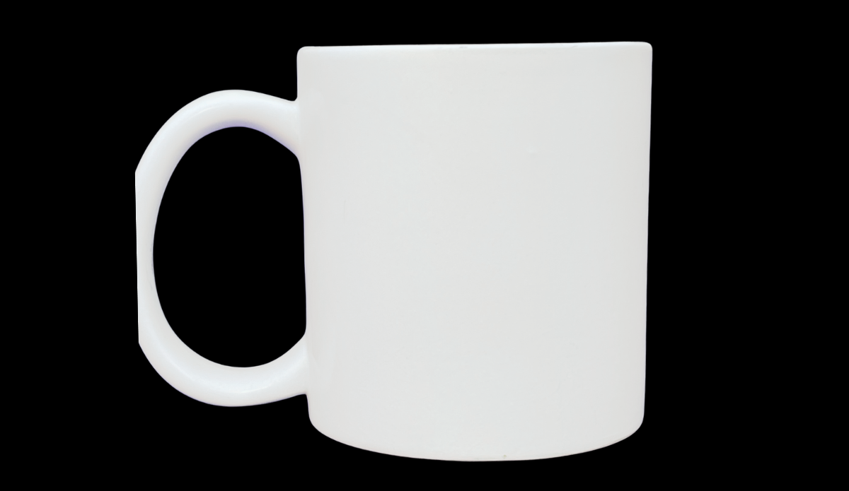 funny mug back view plain white ceramic