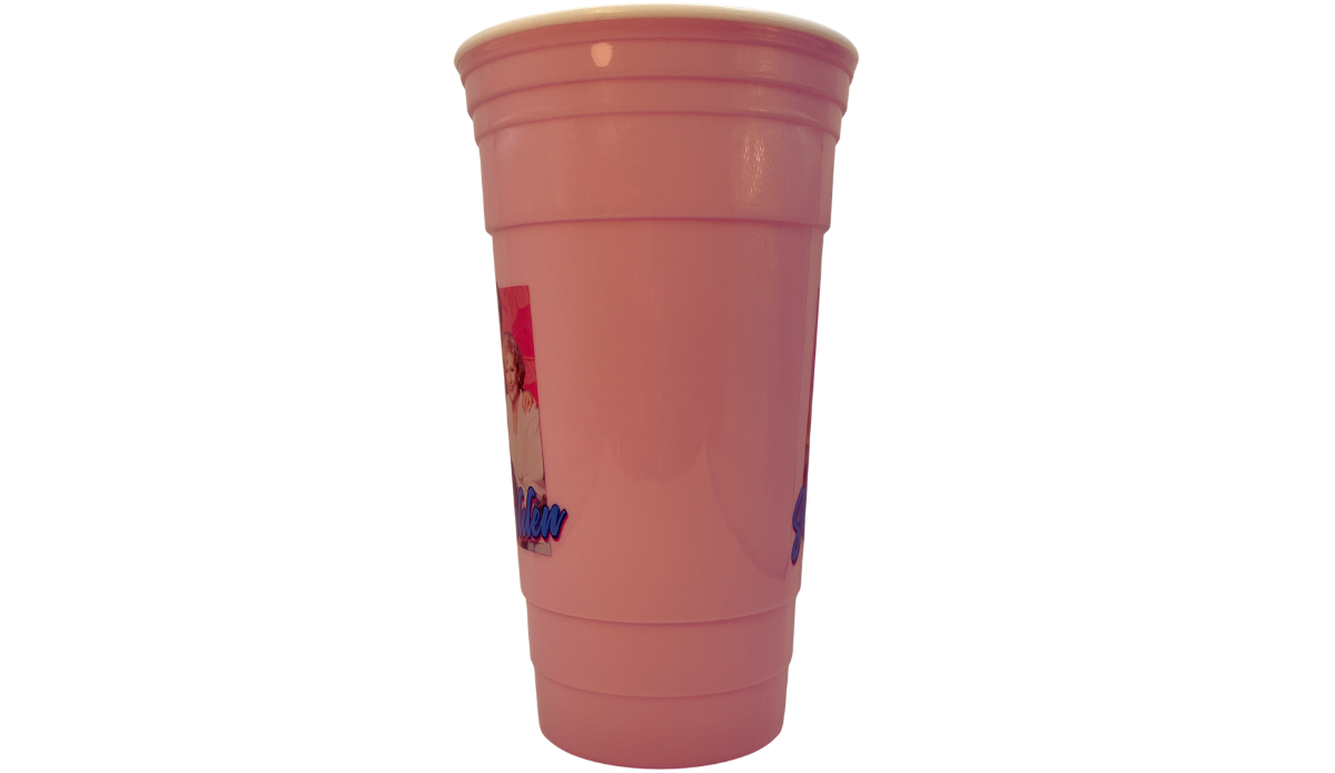 pink golden girls tumbler center view showing image detail and smooth finish