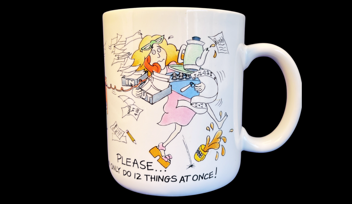 Hallmark funny mom mug multitasking cartoon design PLEASE I can only do 12 things at once