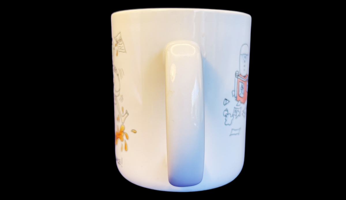 Hallmark funny mom mug handle view white ceramic multitasking cartoon mug