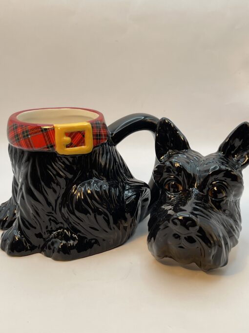 3D Black Scottie Dog Mug by Jeffrey Banks for David's Cookies Dog Lovers Coffee Cup with Lid - Image 6
