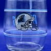 Carolina Panthers Whiskey Glass with Carolina Panthers Helmet Whiskey Glass for Carolina Panthers Fans Stemless Wine Glass