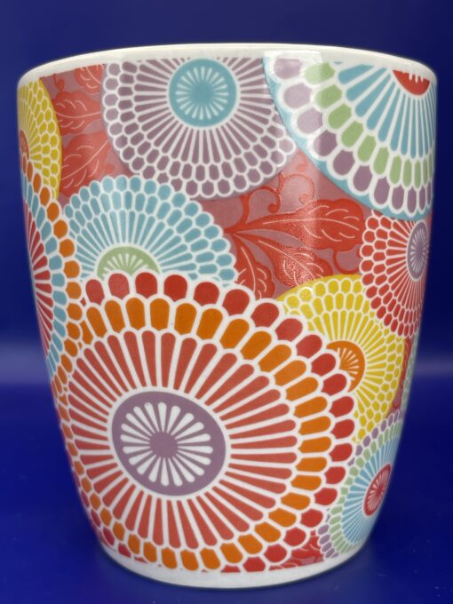 Debra Valencia Multicolored Zinnia Mug with Paisley Print Coffee Cup by Debra Valencia - Image 6