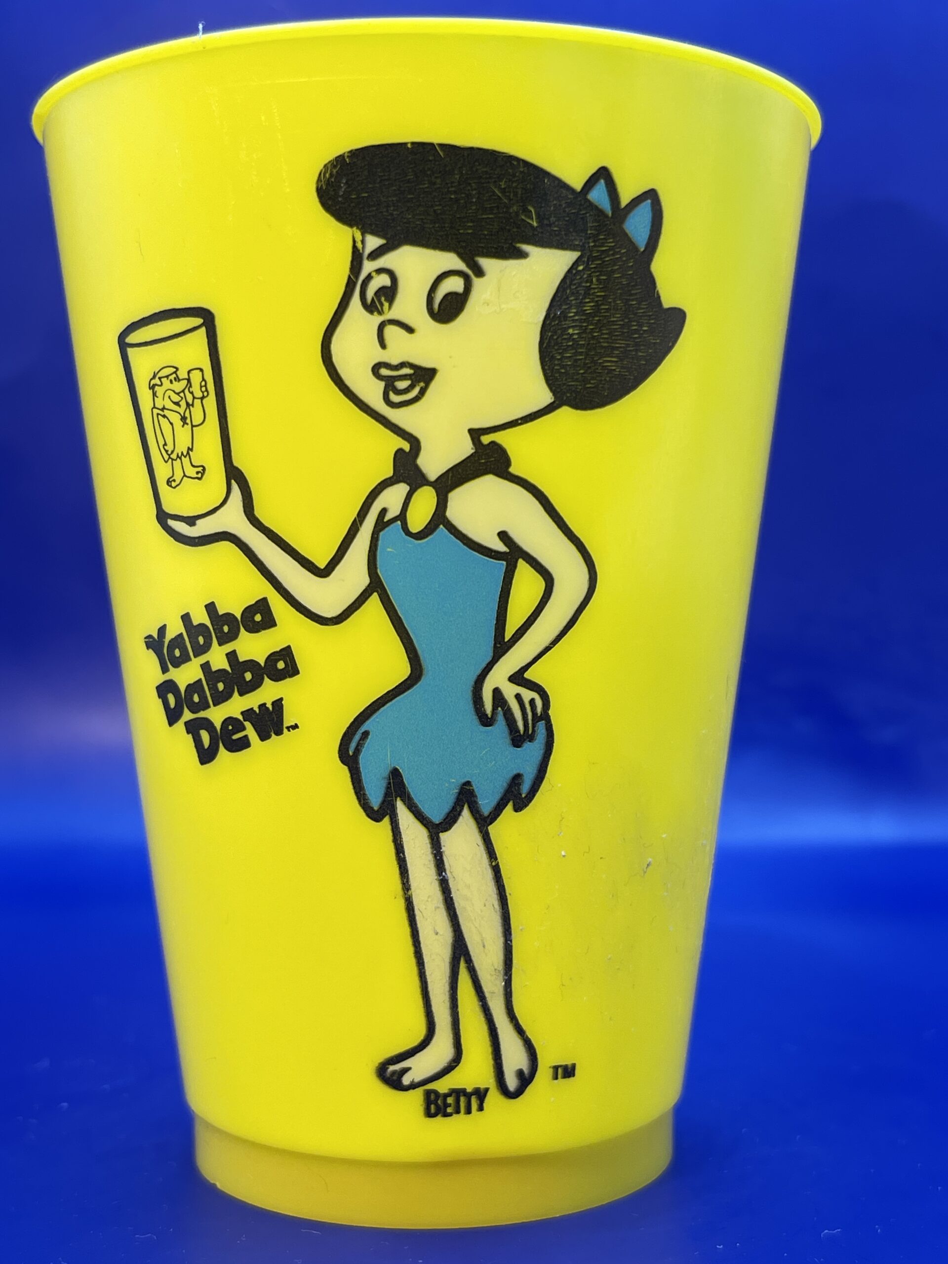 Arthur Treachers Betty Rubble Cup with Yabba Dabba Dew Flintstones Vintage Collectors Cup from Arthur Treachers