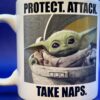 Mandalorian Protect Attack Nap Mug with Baby Yoda Coffee Cup with Star Wars Character Coffee Cup Mug - Image 5