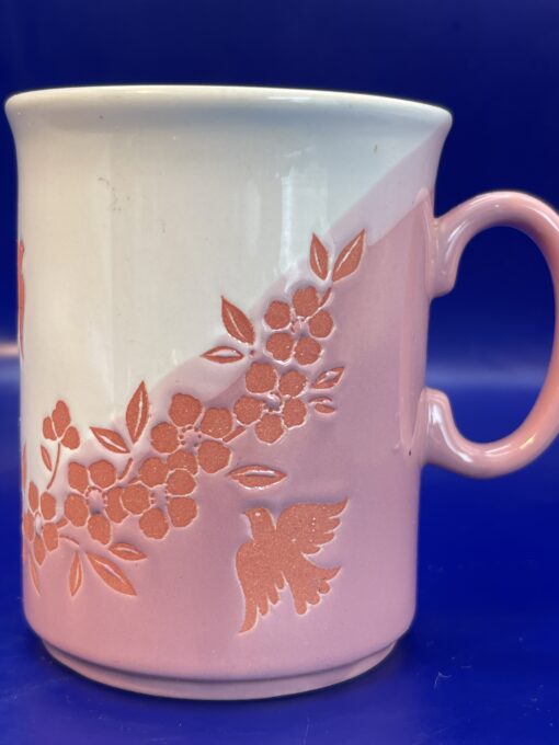 Pink Birds Flowers Mug with Pink Birds Coffee Cup