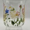 Hand Painted Flowers Butterflies Glass with Hand Painted Flowers Hurricane Glass - Image 3