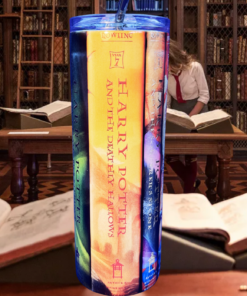 harry potter stainless steel tumbler cozy reading setup with books