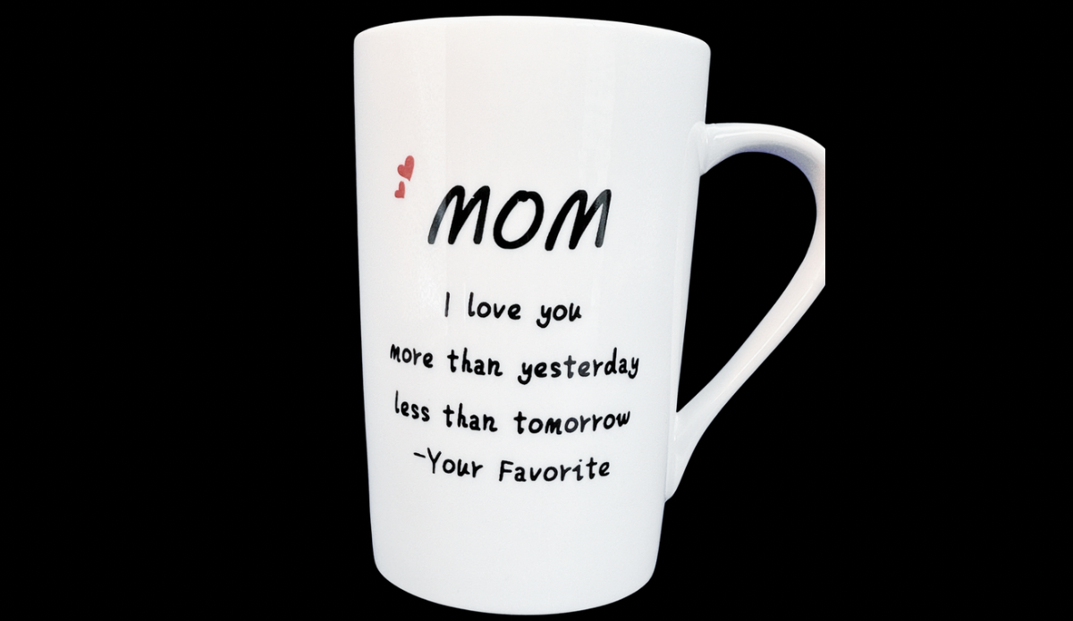 mom love favorite mug white porcelain heartfelt message front view