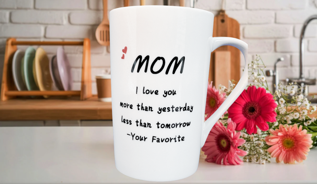 mom love favorite mug kitchen scene flowers cozy setting
