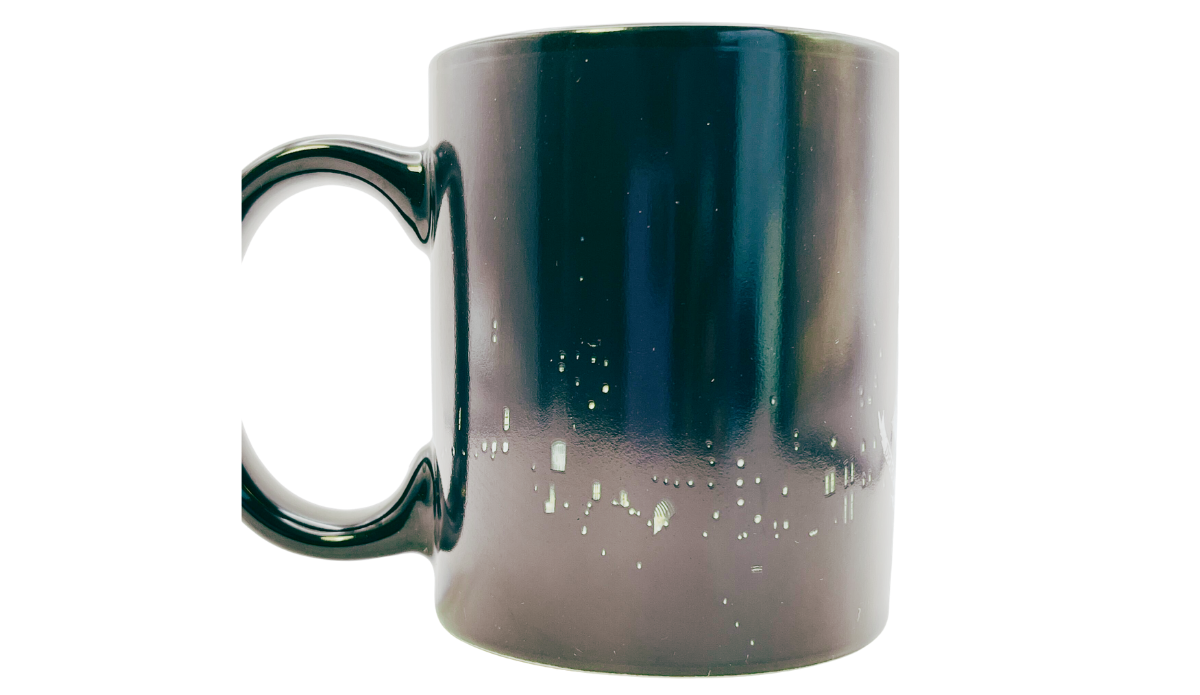 Harry Potter Hogwarts Heat Activated Mug right side before heat activation