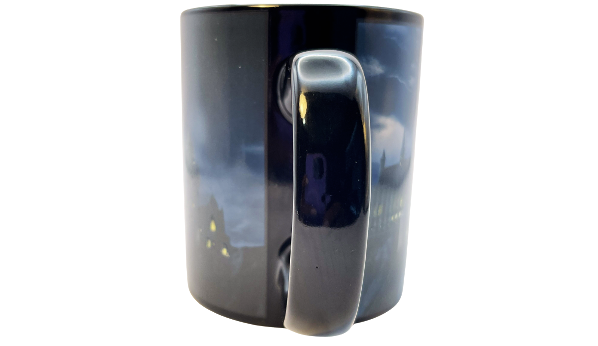Harry Potter Hogwarts Heat Activated Mug handle view with activated Hogwarts Castle artwork visible on both sides