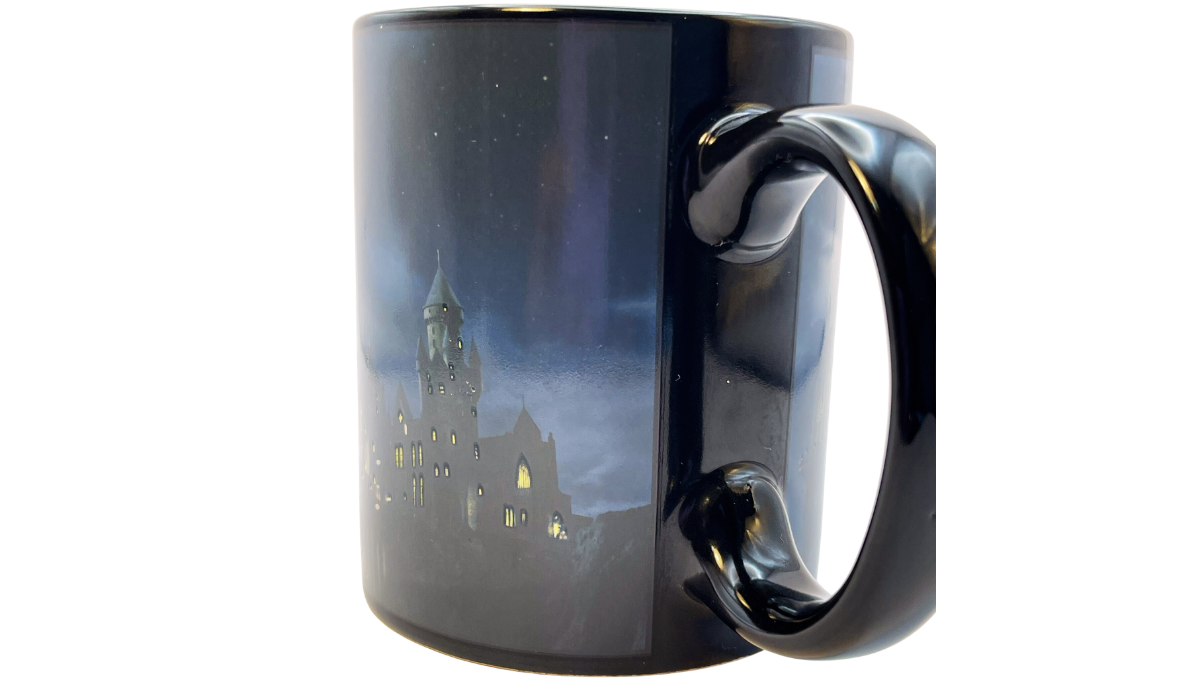 Harry Potter Hogwarts Heat Activated Mug activated castle artwork handle side close-up