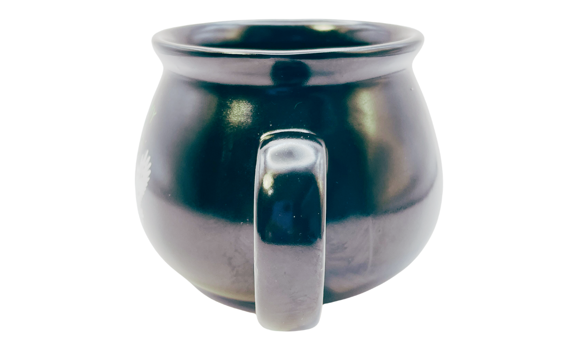 Harry Potter Hogwarts Letter Cauldron Mug rear profile with centered handle