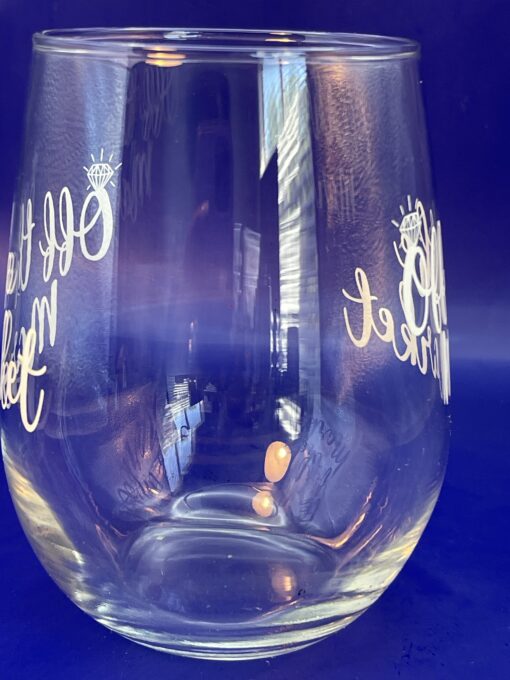 Off The Market Stemless Wine Glass for Newly Engaged Stemless Wine Glass - Image 3