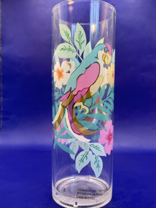 Parrot Acrylic Tumbler with Flowers and Birds Tall Tumbler
