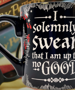 Harry Potter No Good Mug lifestyle scene with Wizarding World books and reading glasses