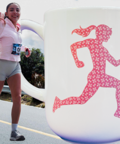 Get Motivated Runner Mug styled with active lifestyle runner background