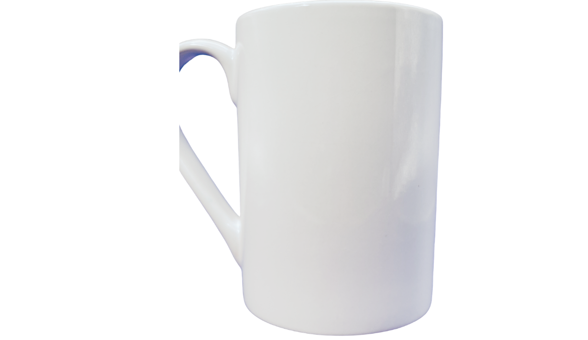 Been On A Few Diets Funny Mug back view showing glossy white ceramic exterior and angular handle