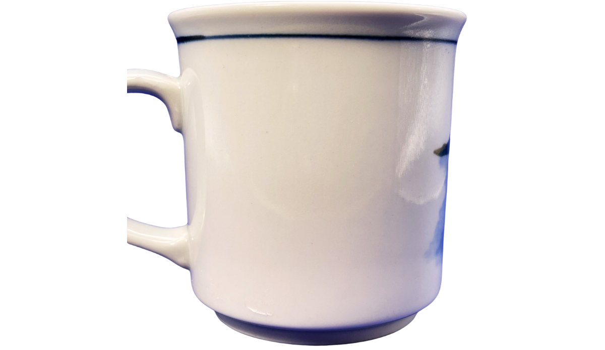 Bad Day Fishing Good Day Working Mug back view showing reverse side of ceramic mug