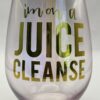 Jumbo Juice Cleanse Wine Glass with Funny Saying Stemless Wine Glass