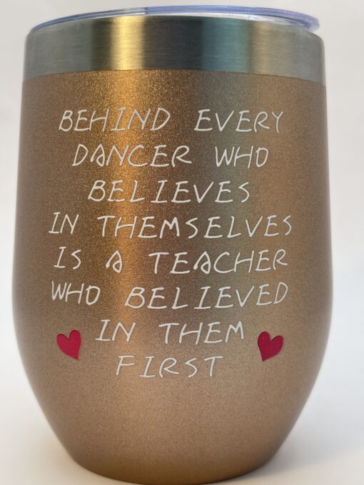 Dance Teacher Appreciation Wine Tumbler with Lid Inspirational Stainless Steel Wine Tumbler Dance Teacher Gift Mug