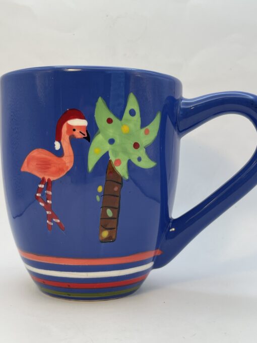 Pink Flamingo Christmas Tree Mug Oversized Flamingo Coffee Cup Mug with Flamingos