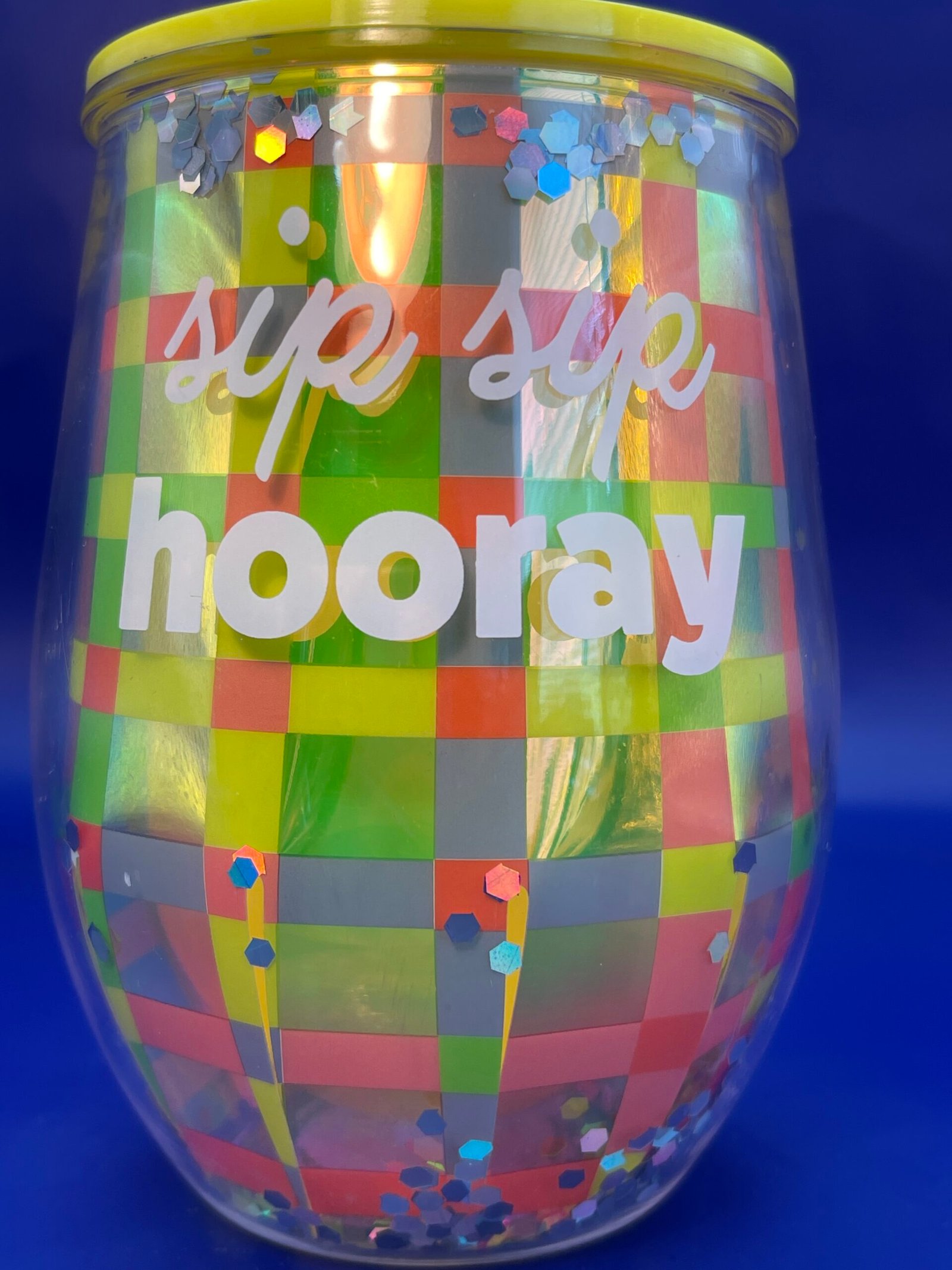 Sip Sip Hooray Yellow Tumbler with Sip Sip Hooray Acrylic Wine Tumbler