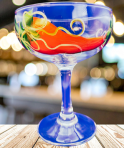 chili pepper margarita glass styled bar scene with lights