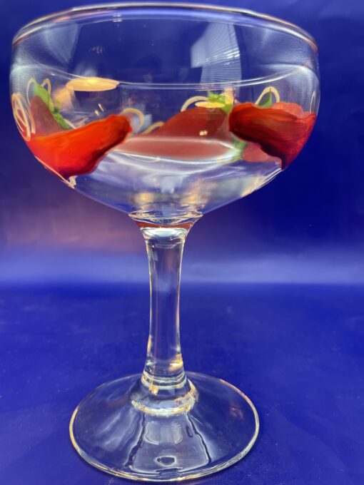 Red Chili Peppers Margarita Glass with Hand Painted Red Chili Peppers - Image 6