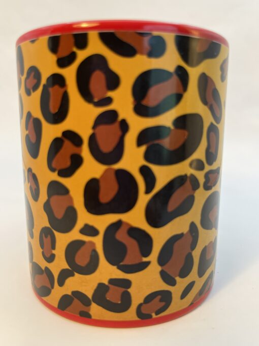 Red Leopard Print Mug with Leopard Print Coffee Cup - Image 3