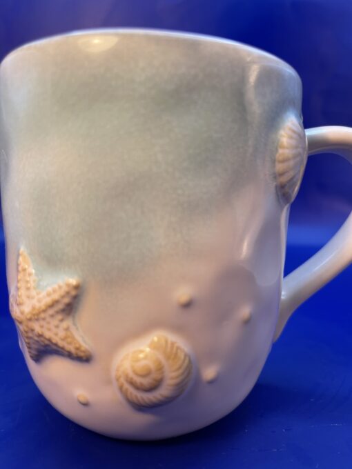 3D Sonoma Seaside Seashell Mug with Seashells from Williams Sonoma Coffee Cup for Beach Lovers Mug - Image 2