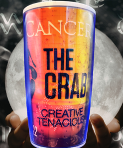 Cancer Zodiac Tervis Tumbler lifestyle image with moon astrology background