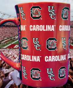 South Carolina Gamecocks Line Up Mug displayed in a packed football stadium