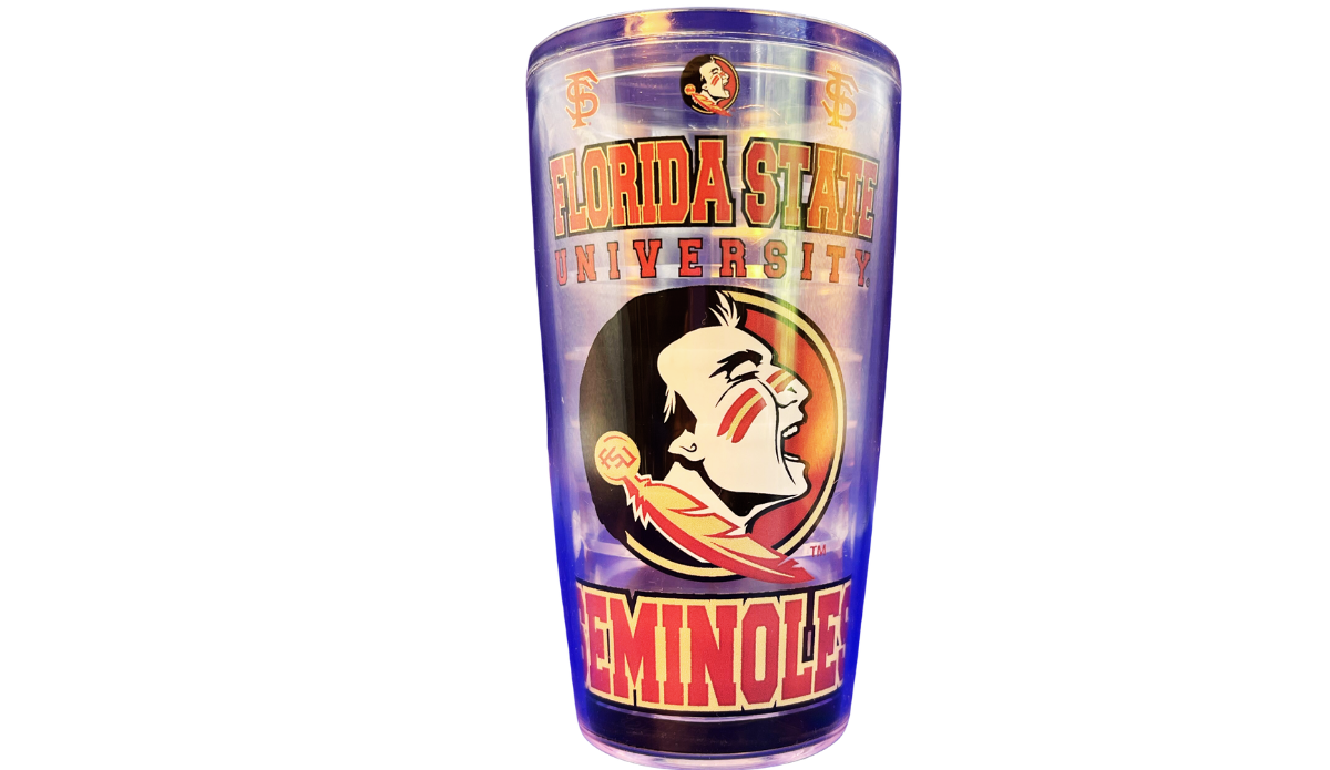 Florida State Classic Logo Tumbler front view with Seminoles head emblem and Florida State University lettering