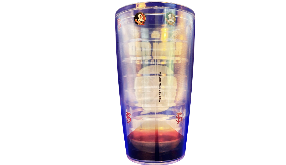 Florida State Classic Logo Tumbler back view with Whirley Made in the U.S.A. marking