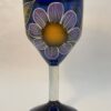 Hand Painted Floral Wine Goblet with Hand Blown Mexican Wine Glass - Image 2