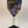Hand Painted Floral Wine Goblet with Hand Blown Mexican Wine Glass - Image 5