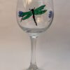 Hand Painted Dragonfly Wine Glass with Dragonflies