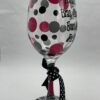 Friends Like Bras Wine Glass with Polka Dots Hand Painted Wine Glass - Image 4