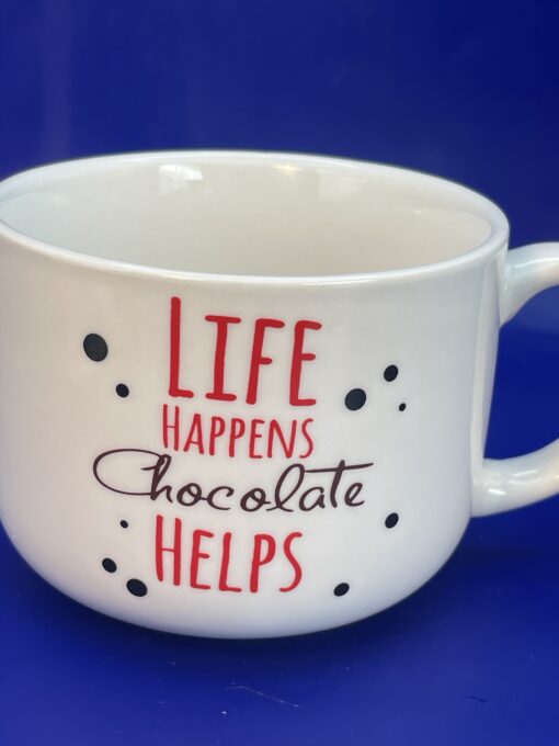 Life Happens Chocolate Helps Mug for Chocolate Lovers Coffee Cup Mug