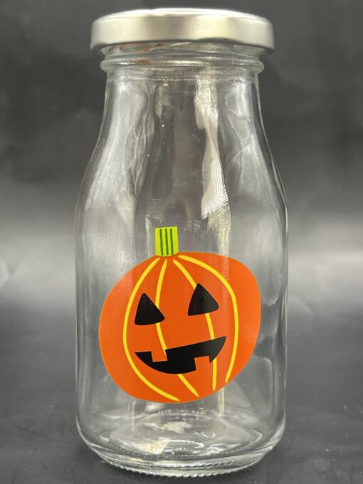 Halloween Pumpkin Milk Bottle with Jack-o-Lantern Halloween Decor