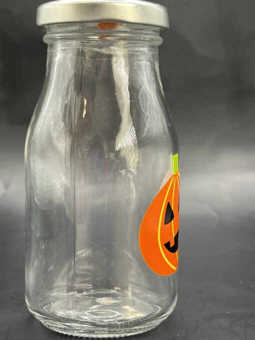 Halloween Pumpkin Milk Bottle with Jack-o-Lantern Halloween Decor - Image 3