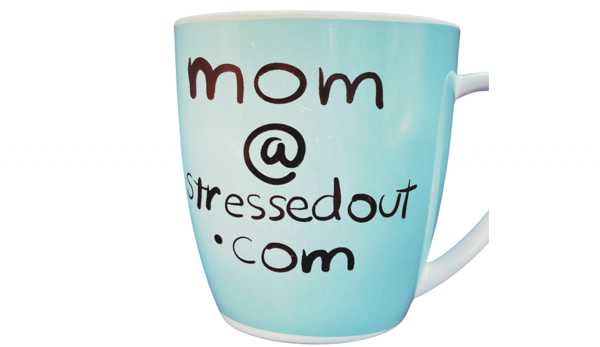 funny stressed out mom mug mom stressedout.com phrase front view