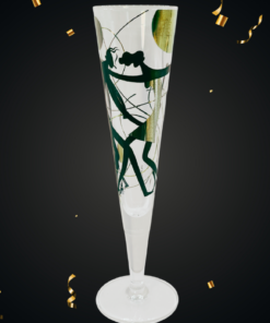 Ritzenhoff Black Gold Champagne Flute displayed with elegant celebration background and gold confetti