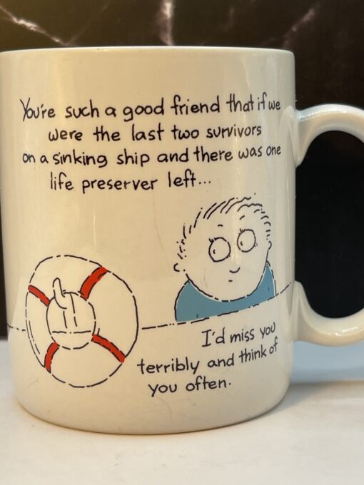 Hallmark Good Friend Funny Mug by Hallmark Coffee Cup Funny Hallmark Vintage Coffee Cup Mug