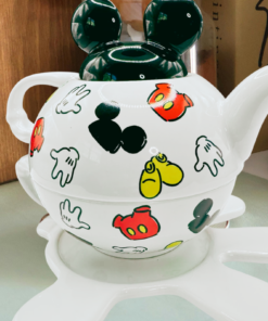 Disney Mickey 3D tea set styled in kitchen Disney drinkware