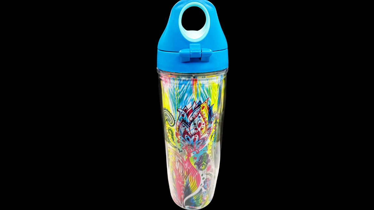 Hamsa Hands Tervis Tumbler back view showing full artwork wrap and insulated acrylic body