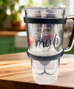 Love My Dog Tervis Tumbler styled in kitchen setting with pet-themed decor