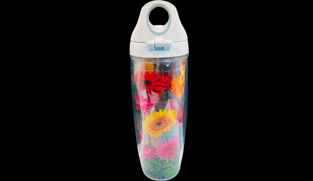 Tervis Zinnia Floral Tumbler back view showing full wrap floral pattern